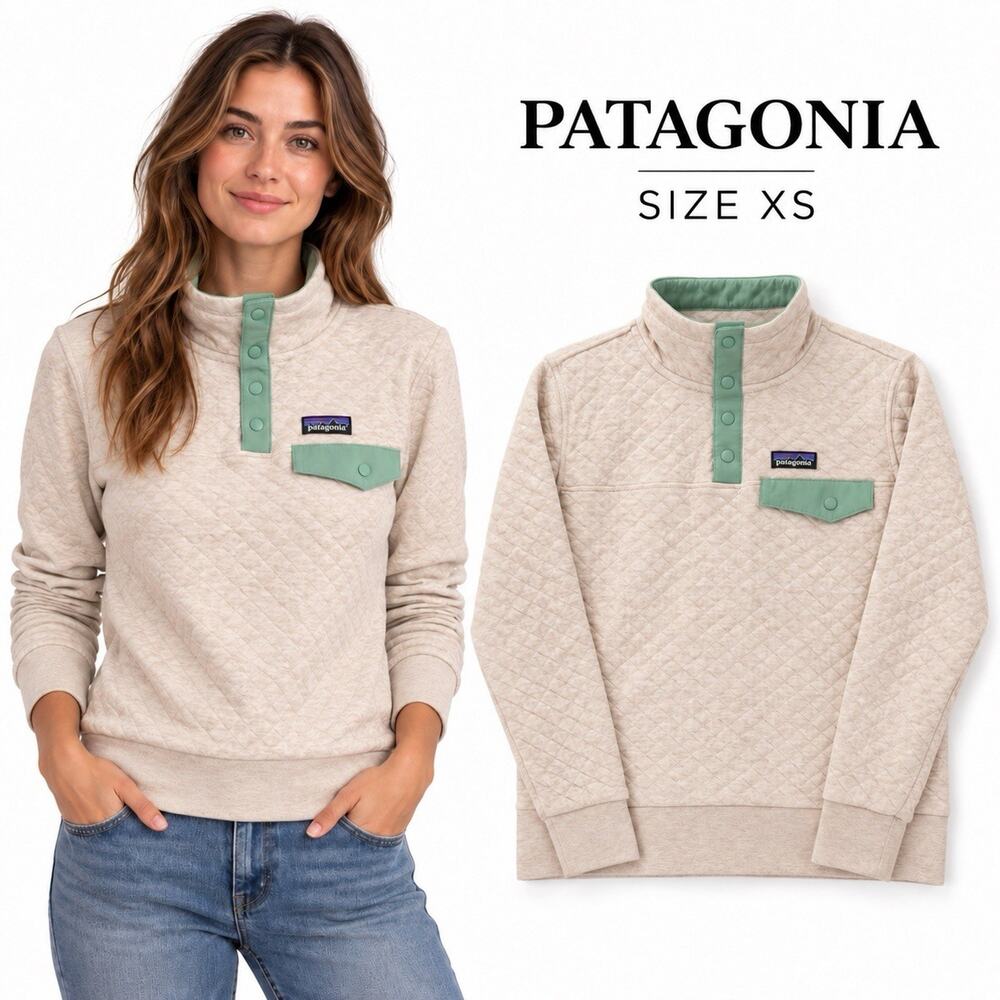 Patagonia Women’s XS Organic Cotton Quilt Snap-T Pullover Birch White